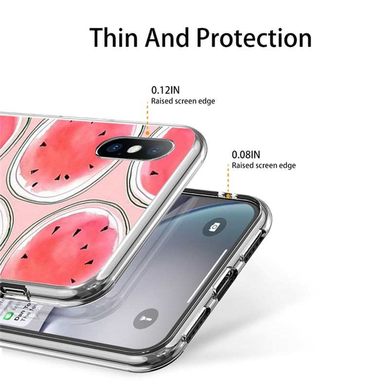 Phone Case for iPhone 11 Pro 6 6s 7 8 Plus X XR XS Max 5 5s SE Fashion Cute Cartoon Fruit Lemon Pineapple