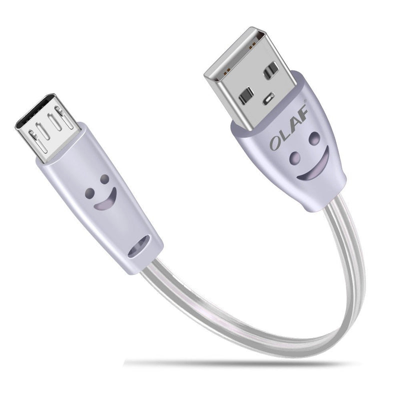 Micro USB Cable Smiling Face Glowing LED Light Fast Charge