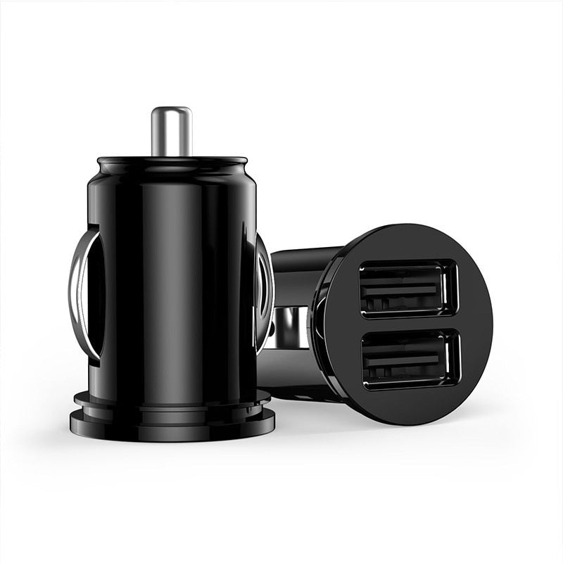 Mini USB Car Charger Dual Ports Adapter For iPhone x 7 XR XS 8 Huawei p20 lite Samsung Galaxy S8
