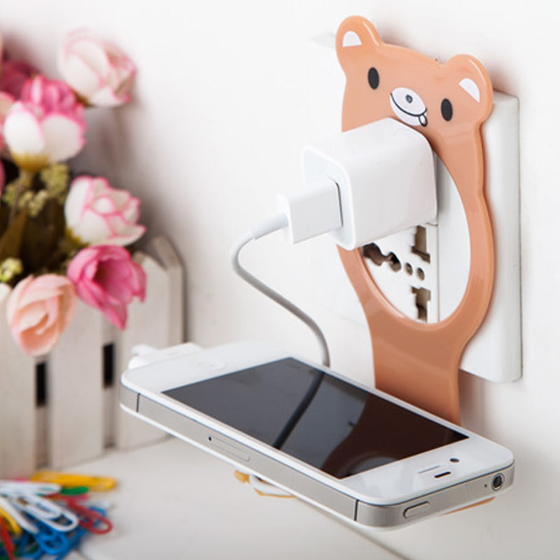 Mobile Phone Wall Charger Adapter Charging Holder Hanging Stand Bracket Support Charge Hanger Rack