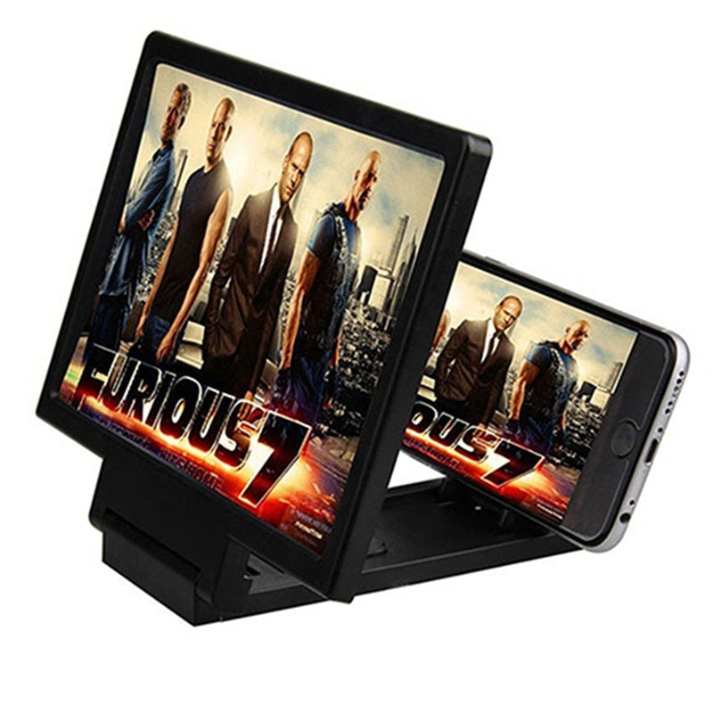 Mobile Phone Universal 3D Screen Amplifier Magnifying Glass HD Stand for Video Bicycle Holder