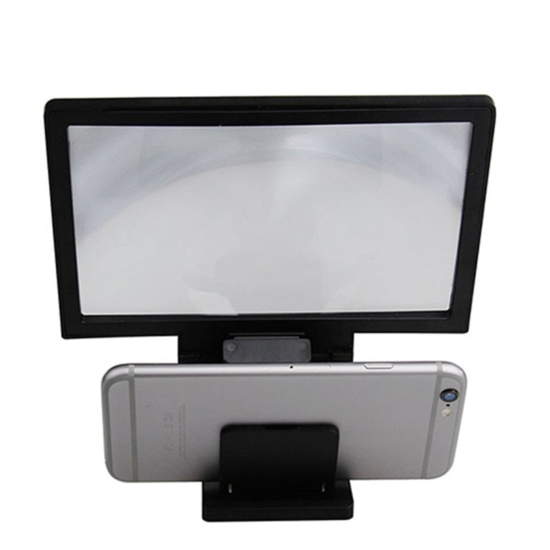 Mobile Phone Universal 3D Screen Amplifier Magnifying Glass HD Stand for Video Bicycle Holder