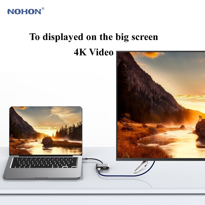 USB Type-C HUB to HDMI VGA Adapter for MacBook Samsung Galaxy S9/Note 9 Huawei P20 Pro Mate 20