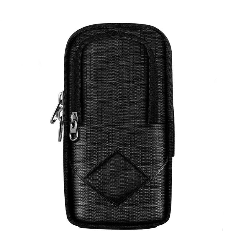 Nylon Breathable Mesh Double Zipper Arm Bag Sport Running Mobile Phone Holder Case on Hand Armband