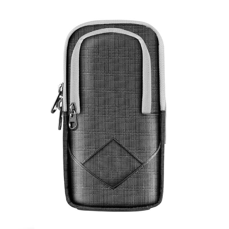 Nylon Breathable Mesh Double Zipper Arm Bag Sport Running Mobile Phone Holder Case on Hand Armband