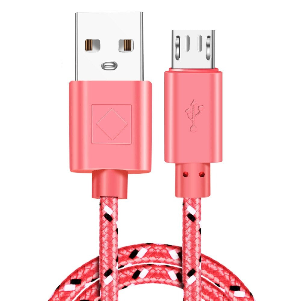 Nylon Braided Micro USB Cable Data Sync USB Charger Cable For Samsung HTC Huawei Xiaomi Android