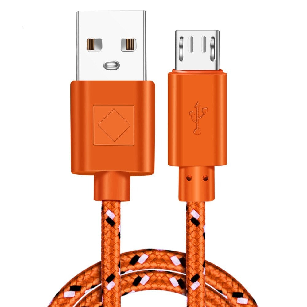 Nylon Braided Micro USB Cable Data Sync USB Charger Cable For Samsung HTC Huawei Xiaomi Android