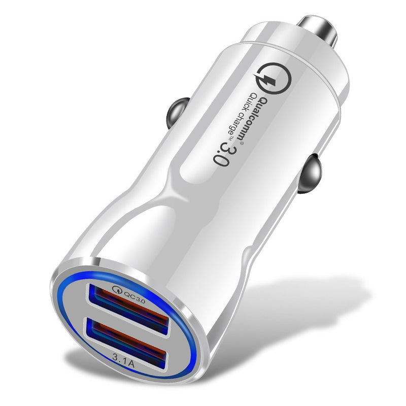 USB Fast Car Charger Quick-Charge 2.0/3.0 Mobile Phone 2-Port