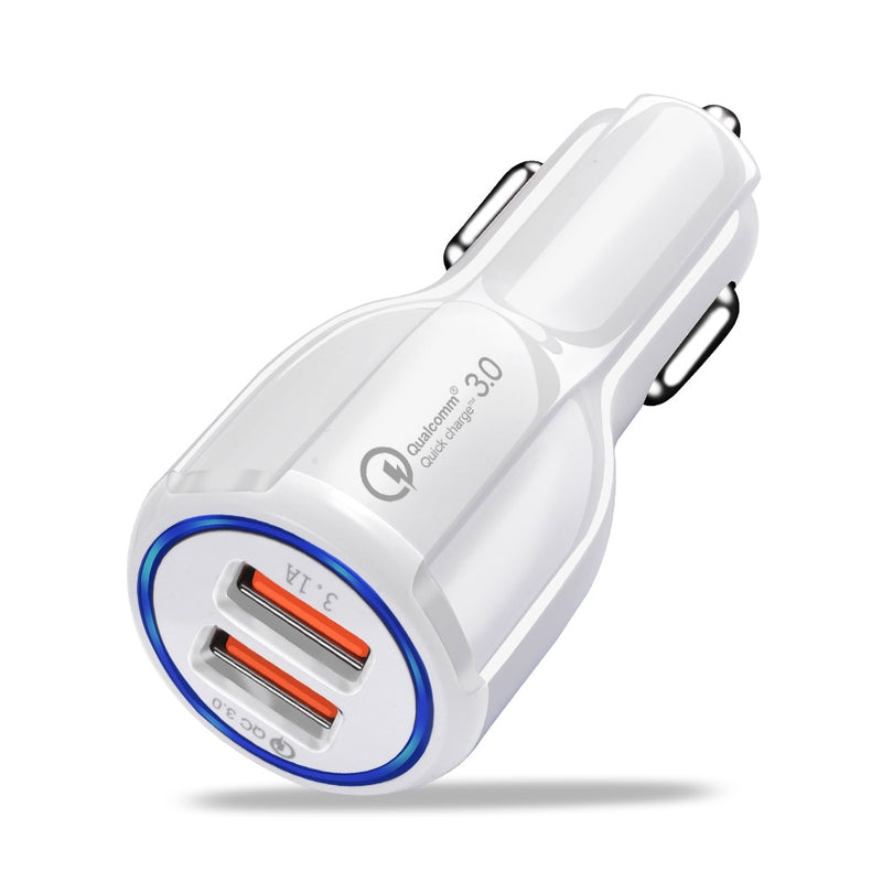 USB Fast Car Charger Quick-Charge 2.0/3.0 Mobile Phone 2-Port