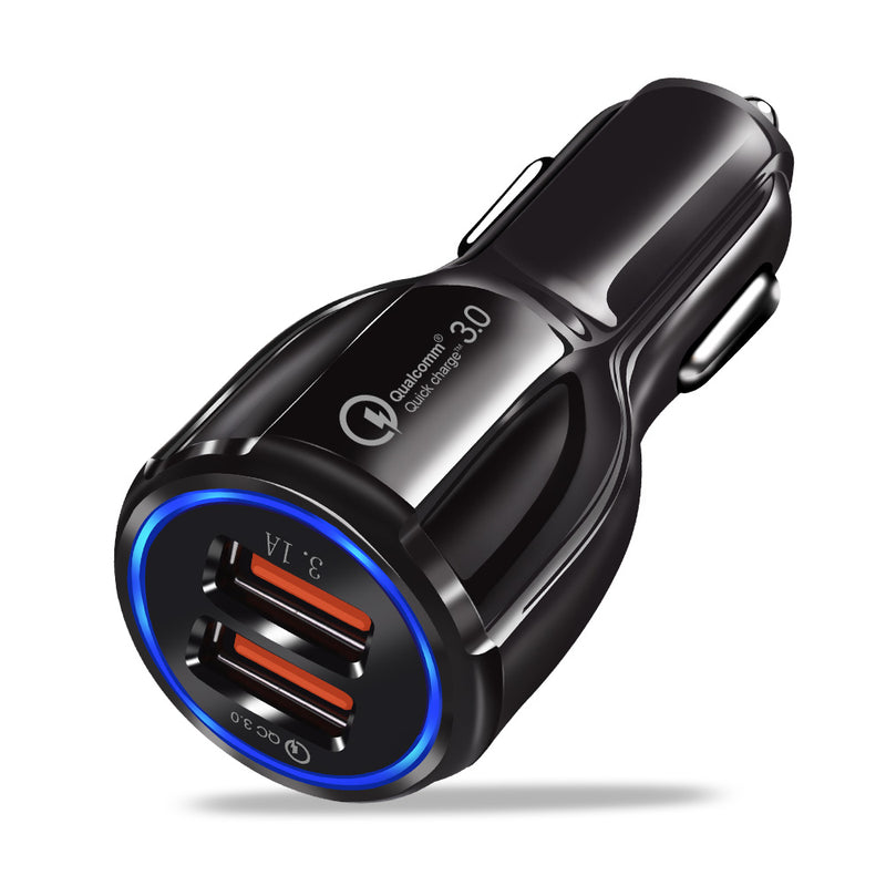 USB Fast Car Charger Quick-Charge 2.0/3.0 Mobile Phone 2-Port