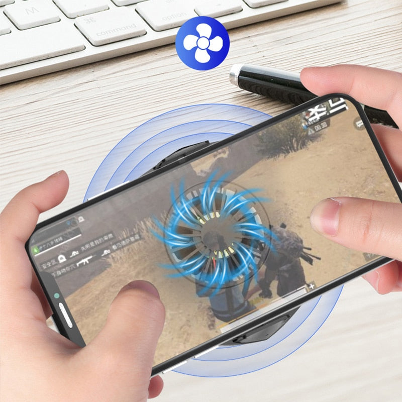 Portable Mobile Phone Gameing Cooling Pad Phone Holder Bracket Cooling Fan Radiator For 4-6.4inch