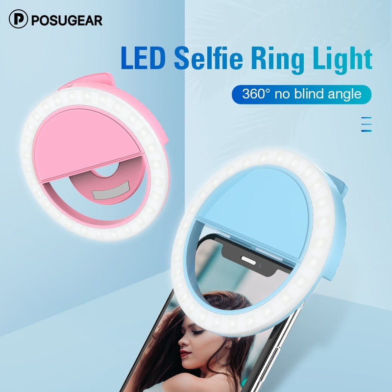 Posugear Selfie Light LED Ring Light Portable Mobile Phone Night Light Enhancing Photography
