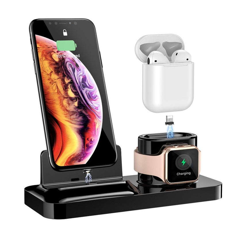 3-in-1 Phone Charging Holder Stand for iPhone XS Max X Charger Docking Station