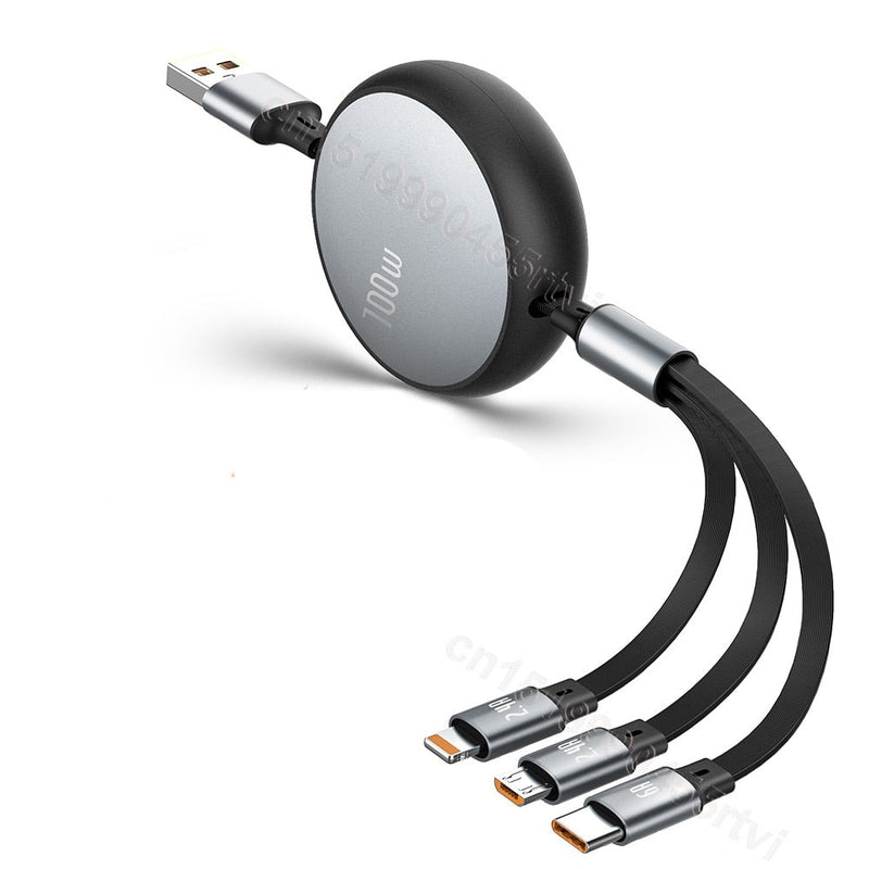 100W 3-in-1/2-in-1 Fast-Charging USB Cable