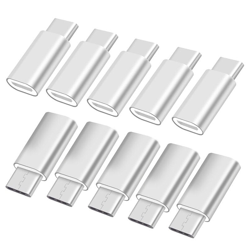 10-Piece USB Adapter USB Type C to Micro USB OTG Cable Type-C Converter Connector for