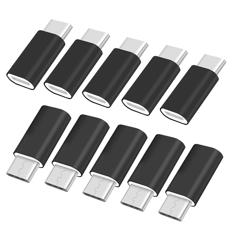 10-Piece USB Adapter USB Type C to Micro USB OTG Cable Type-C Converter Connector for