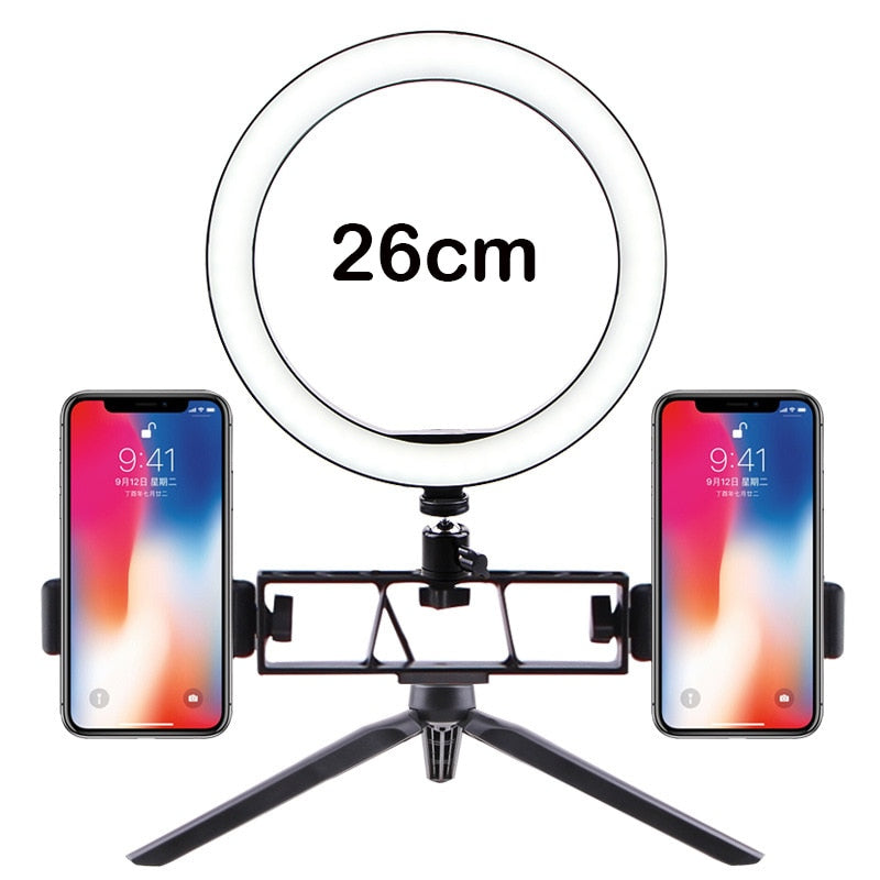 Selfie Lights Ring Fill Light LED Photographic Studio Dimmable Ringlight Phone Holder Lighting 1.25m