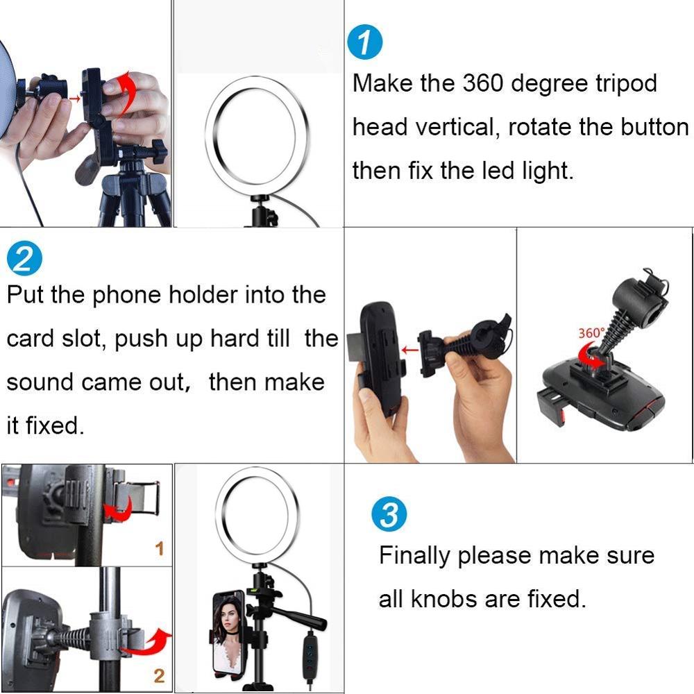 Selfie LED Ring Light Lamp With Tripod