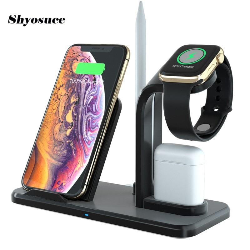 Shyosucce New 3 in1 I/phone 8 x Wireless Charger for moblie phone Fast charging Dock Stand For