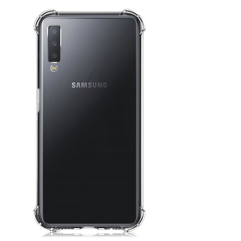 Silicone TPU Case For Samsung Galaxy A7 A9 2018 A50 A30 A20 M20 M10 Clear Airbag Anti-Drop Cover For