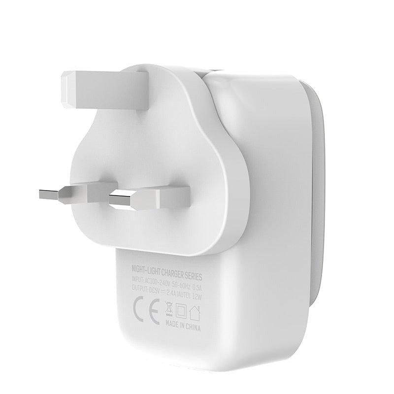 LED Lamp 4-Port USB Wall Charger Adapter