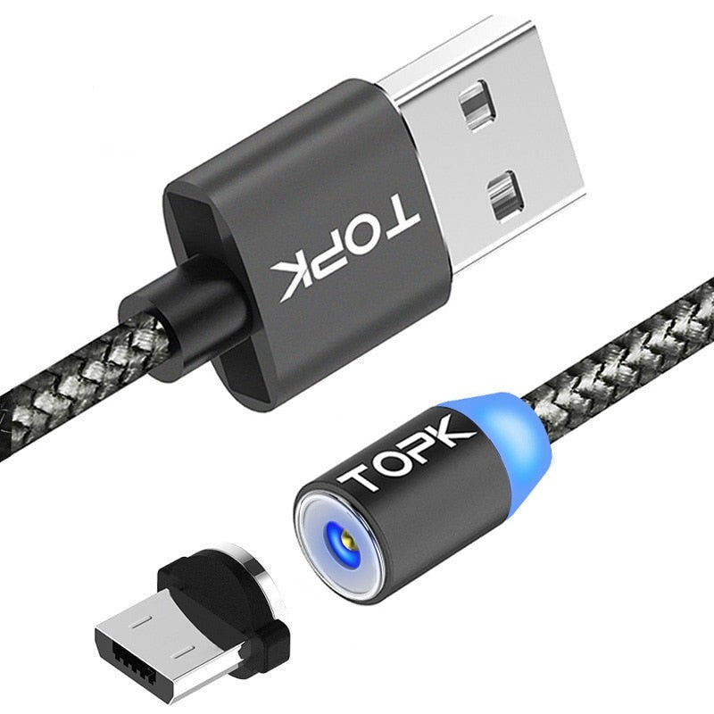 R-Line1 LED Magnetic Cable For iPhone X 8 7 6 Plus Micro USB Cable & USB Type-C Cable Magnet