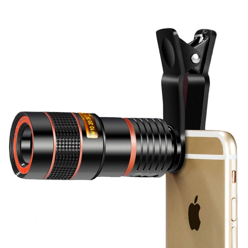 Universal Clip 8X 12X Zoom Cell Phone Telescope Lens Telephoto External Smartphone Camera