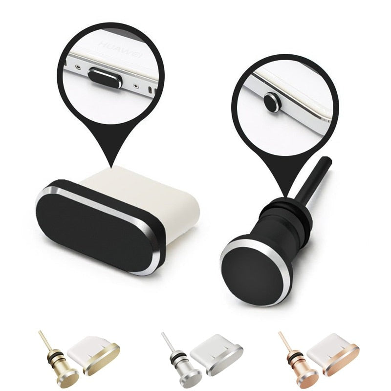 Type-C Phone Charging Port 3.5mm Earphone Jack Sim Card Type-C Anti-Dust Plug for Samsung S10 S9