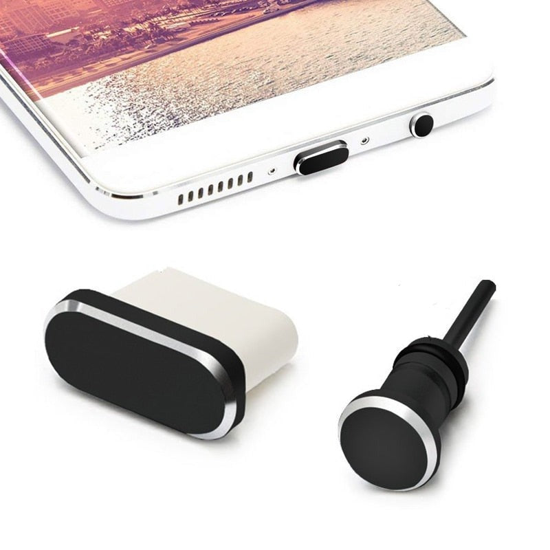 Type C Phone Dust Plug Set USB Type-C Port and 3.5mm Earphone Jack Plug For Samsung Galaxy S8 S9