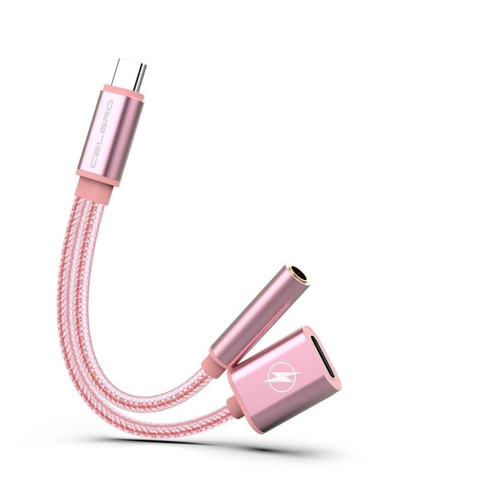 Type-C to 3.5mm AUX Audio Splitter Earphone Jack Adapter