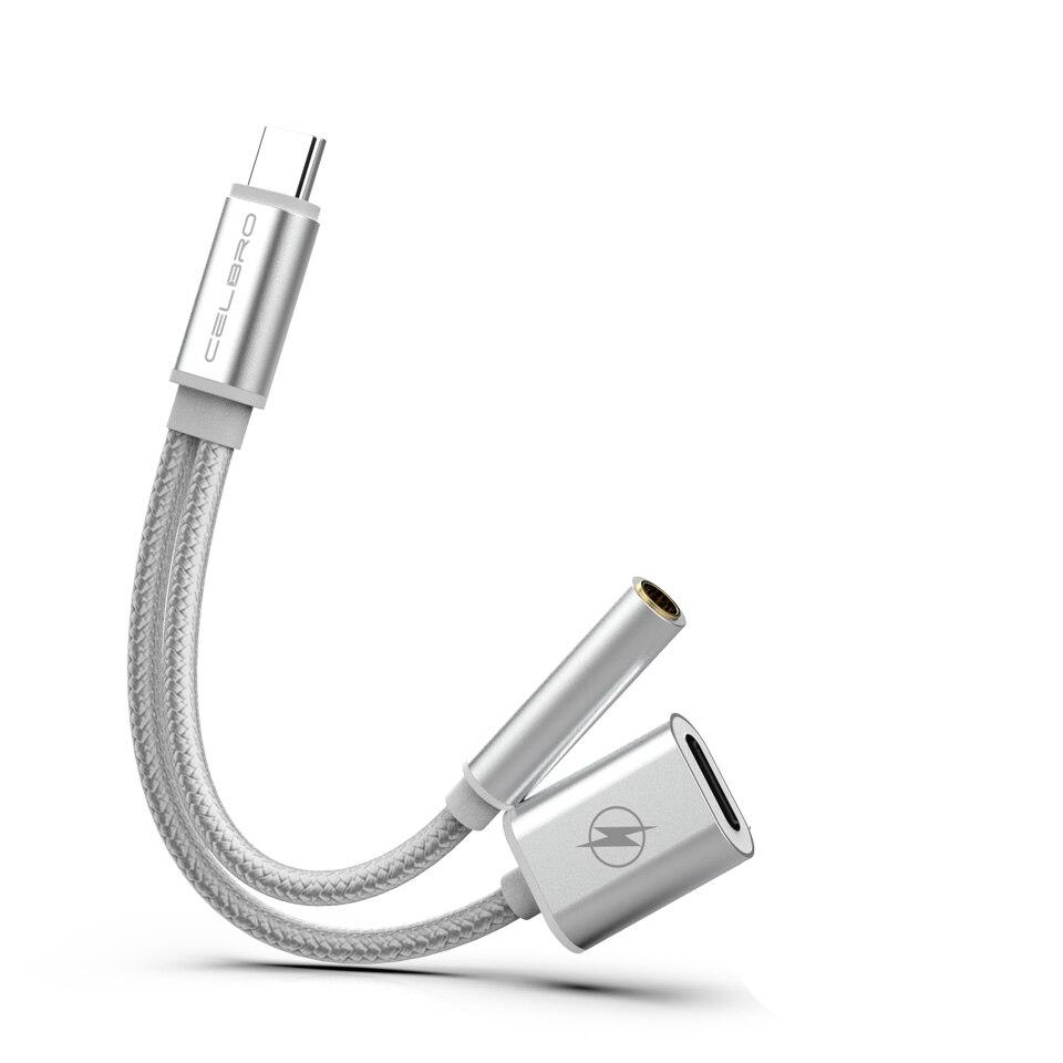 Type-C to 3.5mm AUX Audio Splitter Earphone Jack Adapter