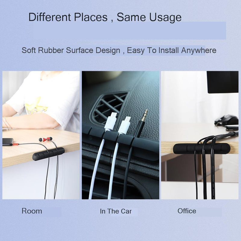 USB Cable Holder Silicone Cable Organizer Flexible Cable Winder Management Clips Holder For Mouse