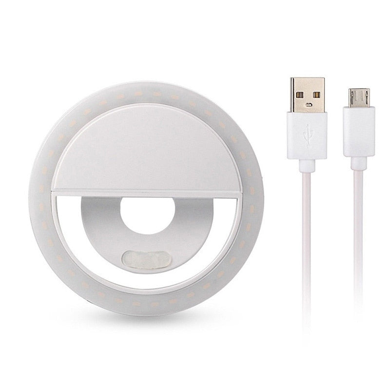 USB Charge led selfie lamp Portable Flash Led Camera Phone Photography Ring Light Enhancing