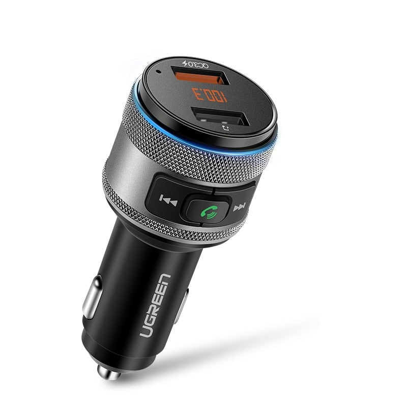 Bluetooth Car Charger FM Transmitter Quick 3.0 Fast-Charge