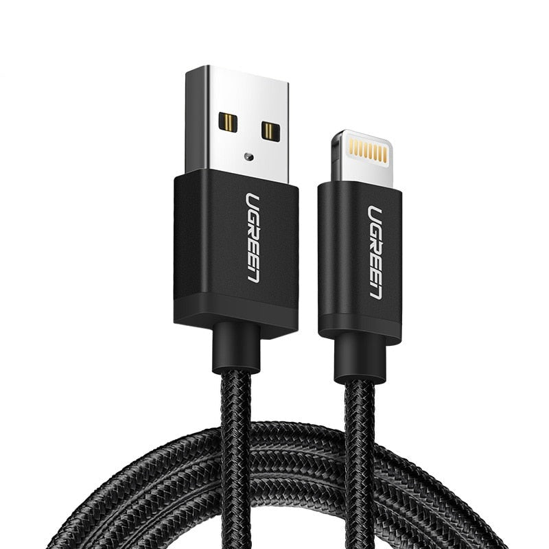 Ugreen MFi USB Cable for iPhone Xs Max 7 Plus 2.4A Fast Charging Lightning Cable for iPhone 6 USB