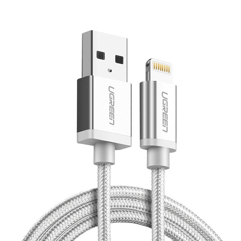 Ugreen MFi USB Cable for iPhone Xs Max 7 Plus 2.4A Fast Charging Lightning Cable for iPhone 6 USB
