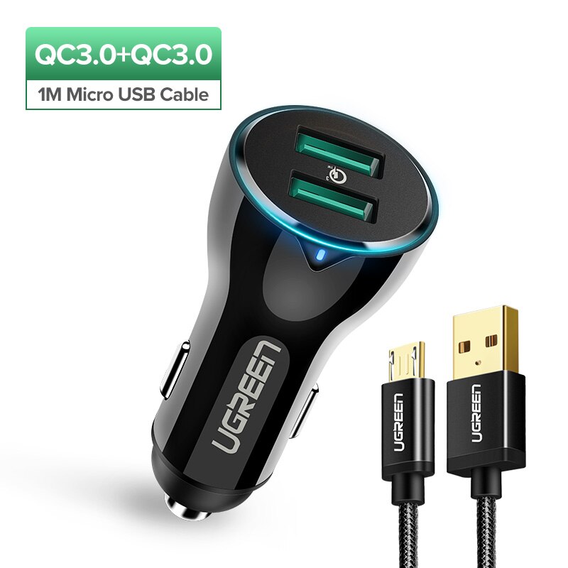 Quick Charge 3.0 36W QC Car Charger for Samsung Fast Car Charging
