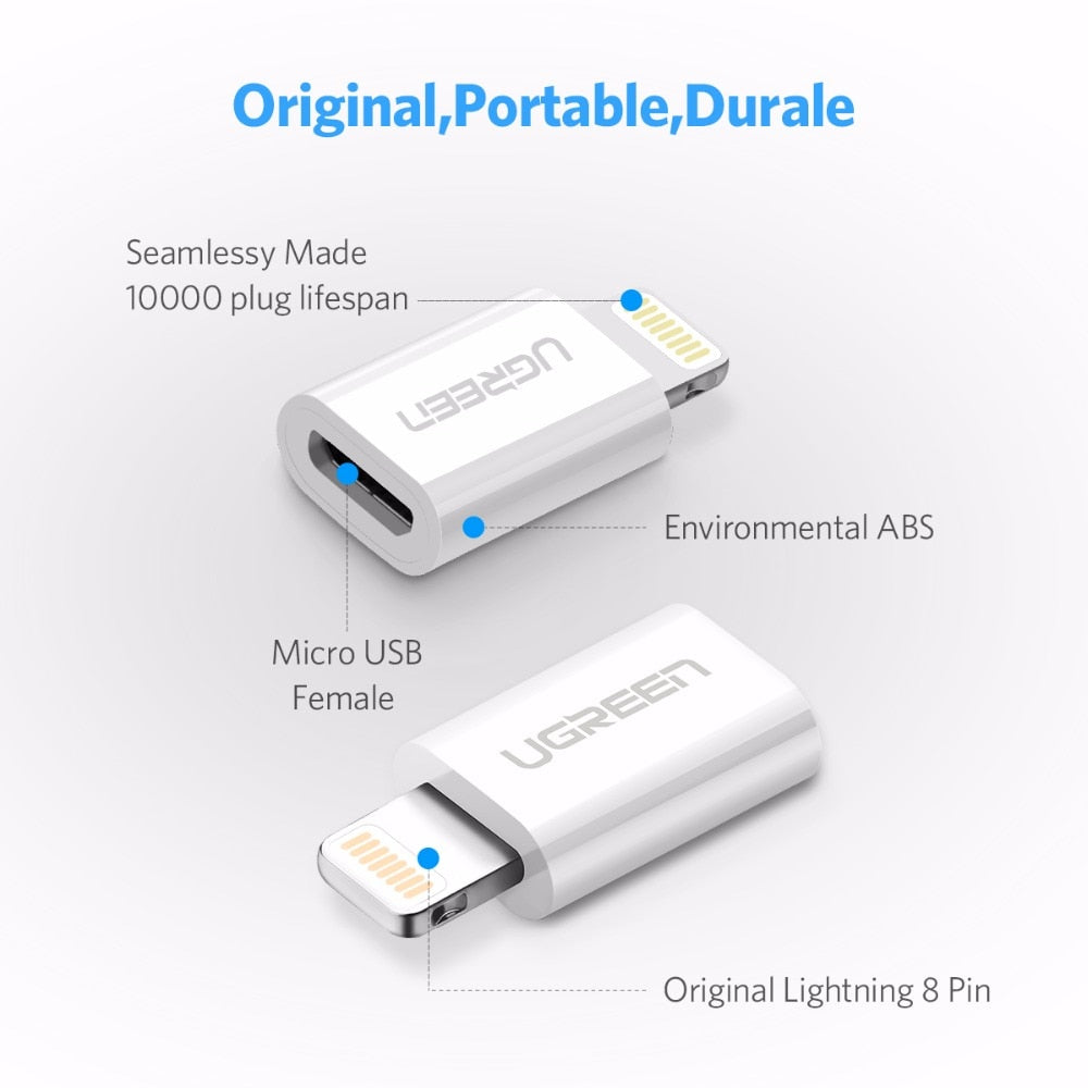 USB Adapter for iPhone 7 Lightning to Micro USB for iPhone X XS Max 6s Adapter Fast