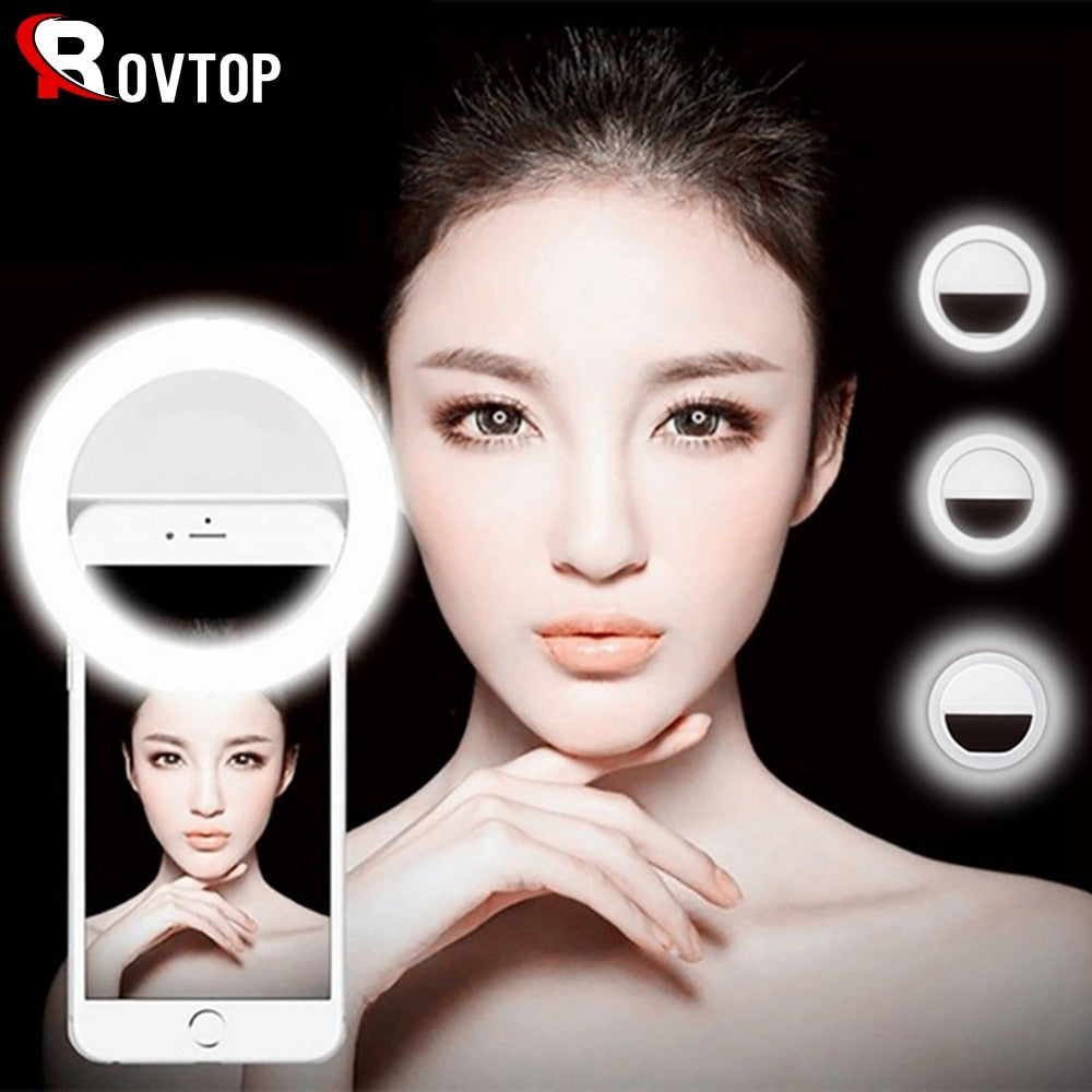 Selfie Lamp Mobile Phone Lens Portable Flash Ring 36 LEDS Luminous Ring Clip Light