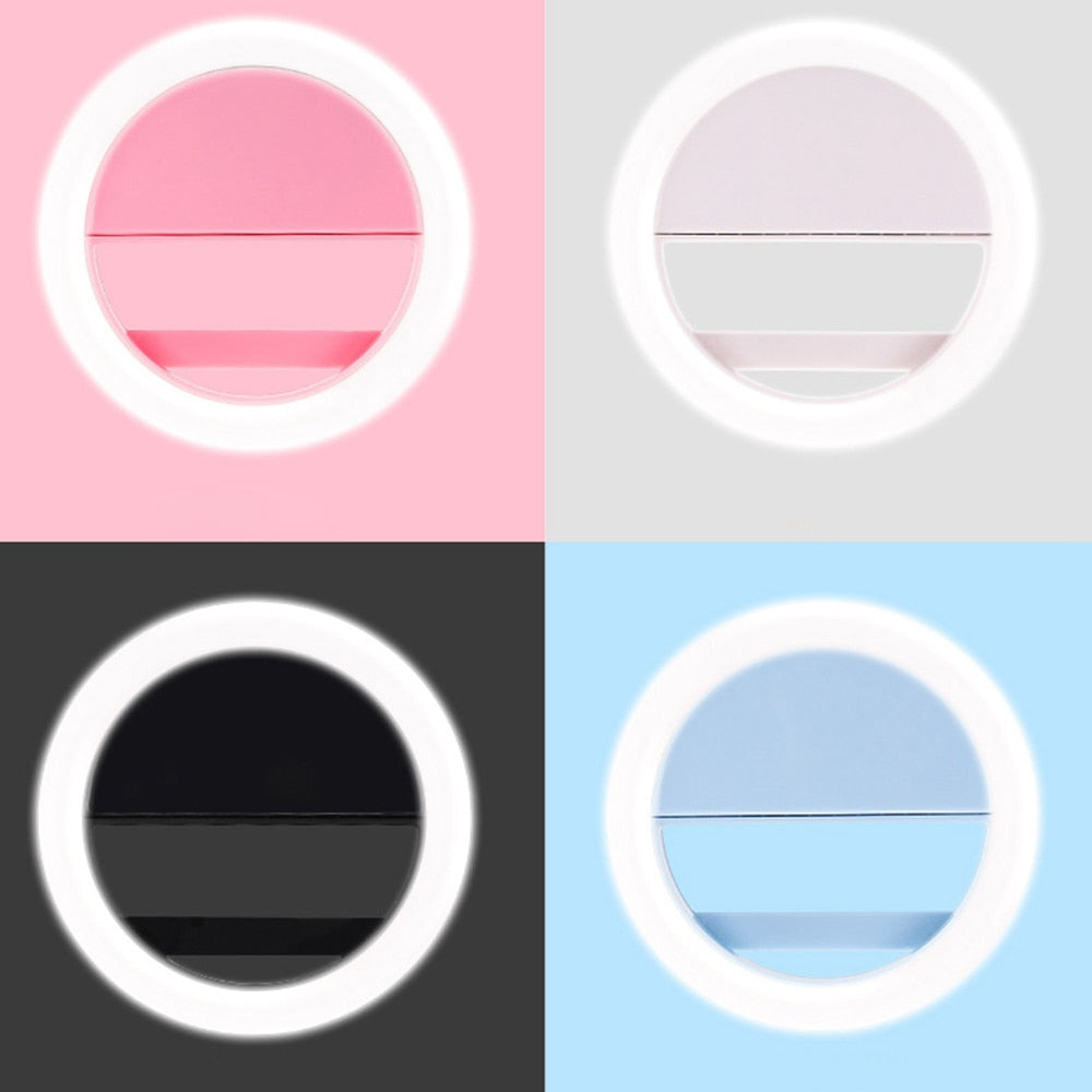 Selfie Lamp Mobile Phone Lens Portable Flash Ring 36 LEDS Luminous Ring Clip Light