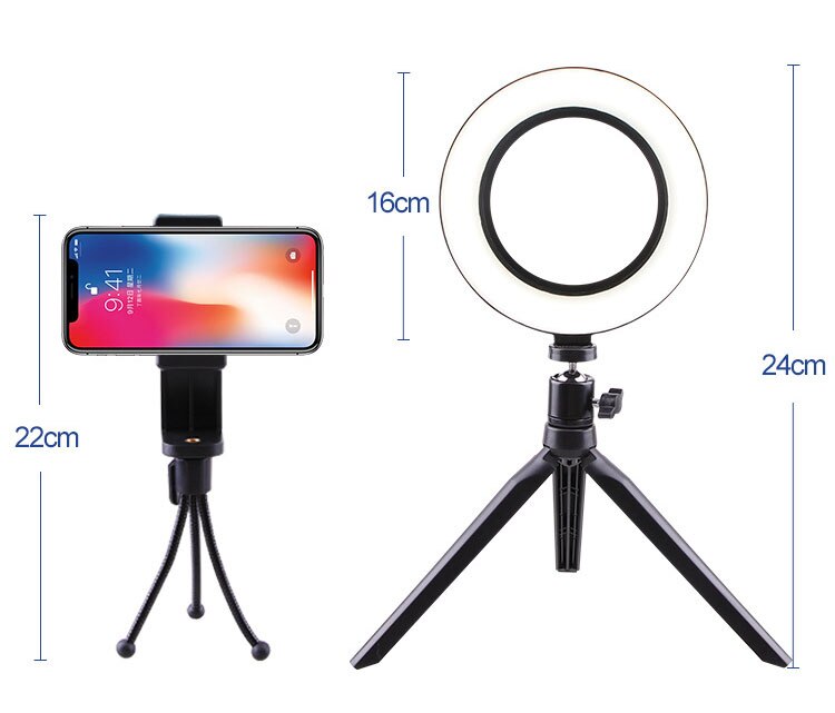 mini Photographic Lighting Dimmable LED Ring Light Photo Studio Phone Ring Lamp Photography For