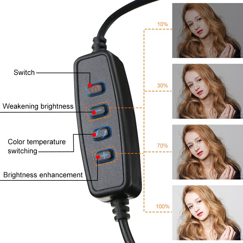 mini Photographic Lighting Dimmable LED Ring Light Photo Studio Phone Ring Lamp Photography For